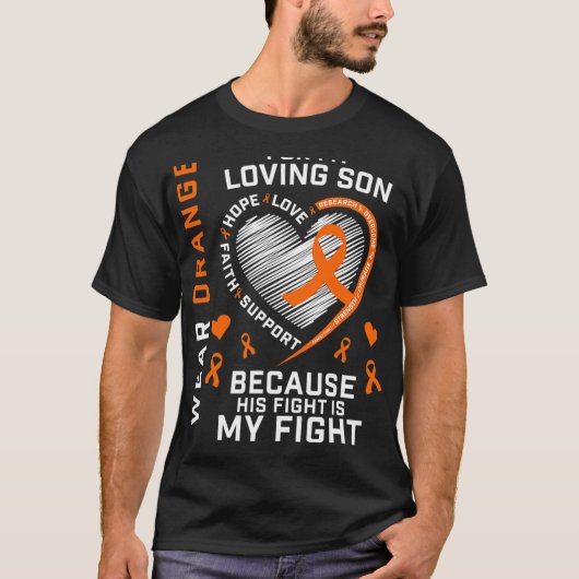 Geschenken Kleding Oranje Zoon Multiple Sclerose A T-shirt (Voorkant)