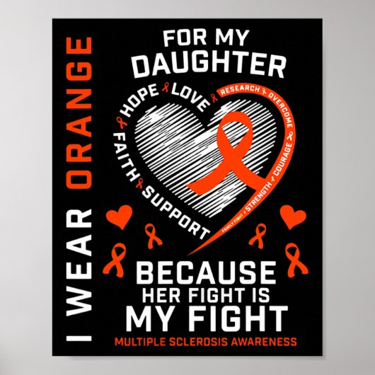 Geschenken Kleding Vecht Dochter Multiple Sclerose Poster (Voorkant)