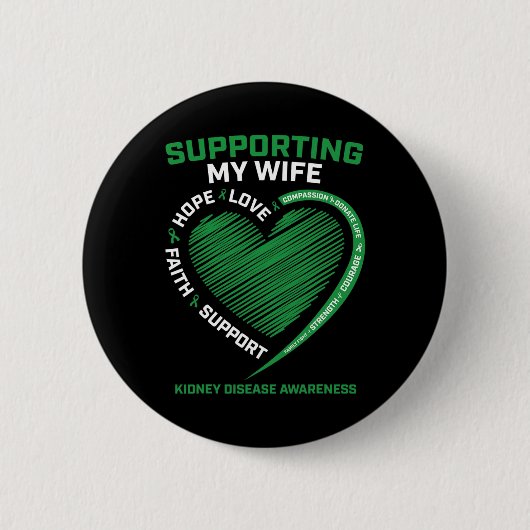 Geschenken man transplantatie vrouw nierziekte bew ronde button 5,7 cm (Voorkant)