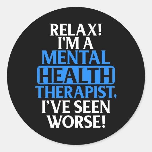 Geschenken Mental Health Therapist Voor Mannen Vro Ronde Sticker (Voorkant)