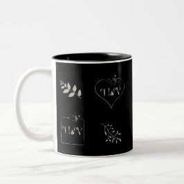 Geschenken met monogram voor speciale gelegenheden tweekleurige koffiemok