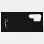 Geschenken Modern Monogram Typografie Naam Zwart Samsung Galaxy Hoesje (Achterkant horizontaal)