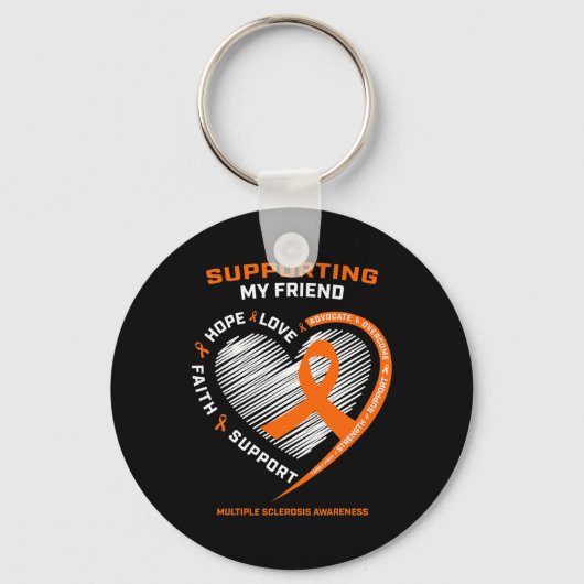 Geschenken Producten Sinaasappel MS Vriend Multipl Sleutelhanger (Voorkant)