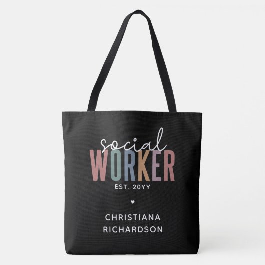 Geschenken voor afgestudeerde sociaal werkers met  tote bag (Voorkant)