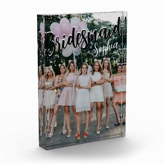 Geschenken voor bruidsmeisjes Persoonlijk Zwart Mo Fotoblokken (Links)