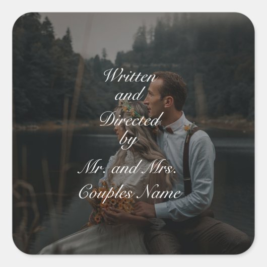 Geschenken voor bruiloft-stellen bevoordeelt cadea vierkante sticker (Voorkant)