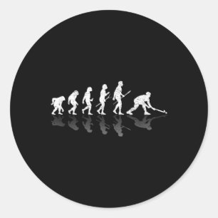 Geschenken voor de evolutie van veldhockey indoor  ronde sticker
