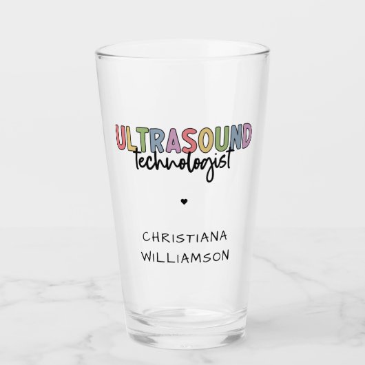 Geschenken voor echoscopist met eigen naam glas (Voorkant)