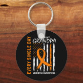 Geschenken voor het verlies van opa Leukemie Bewus Sleutelhanger (Voorkant)