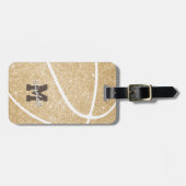 geschenken voor monogrammen, gouden basketbal, mei bagagelabel (Voorkant horizontaal)