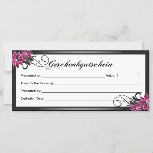 Geschenkgutschein - Salon Gift Certificate (Voorkant)