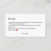 Geschenkinstructies Autumn Teddy Bear Baby shower Informatiekaartje (Achterkant)