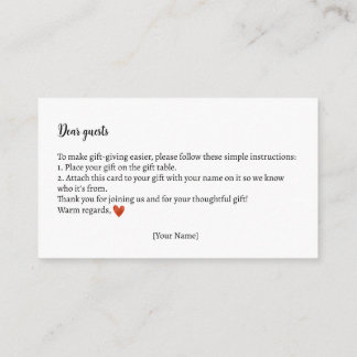 Geschenkinstructies Autumn Teddy Bear Baby shower Informatiekaartje