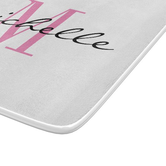 Geschenkje op maat van monogram glazen snijplank v (Hoek)