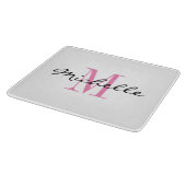 Geschenkje op maat van monogram glazen snijplank v (Hoek)