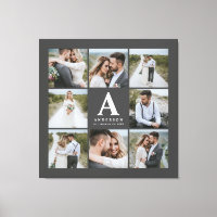 Geschenkje voor multi-foto monogram bruiloft