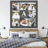 Geschenkje voor multi-foto monogram bruiloft canvas afdruk (Insitu (Slaapkamer))