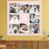 Geschenkje voor multi-foto monogram bruiloft canvas afdruk (Insitu (Woonkamer))