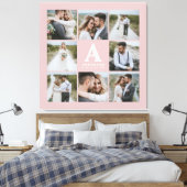 Geschenkje voor multi-foto monogram bruiloft canvas afdruk (Insitu (Slaapkamer))