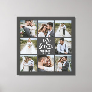 Geschenkje voor multi-foto monogram bruiloft canvas afdruk