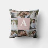 Geschenkje voor multi-foto monogram bruiloft kussen (Achterkant)