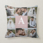 Geschenkje voor multi-foto monogram bruiloft kussen<br><div class="desc">Meerdere foto's cadeau voor een huwelijksgezin. Ideale bruiloft,  nieuw thuis,  jubileum,  verjaardag of kerstcadeau. Een leuke manier om al je mooie foto's af te shows.</div>