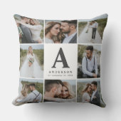 Geschenkje voor multi-foto monogram bruiloft kussen (Voorkant)