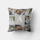 Geschenkje voor multi-foto monogram bruiloft kussen (Achterkant)