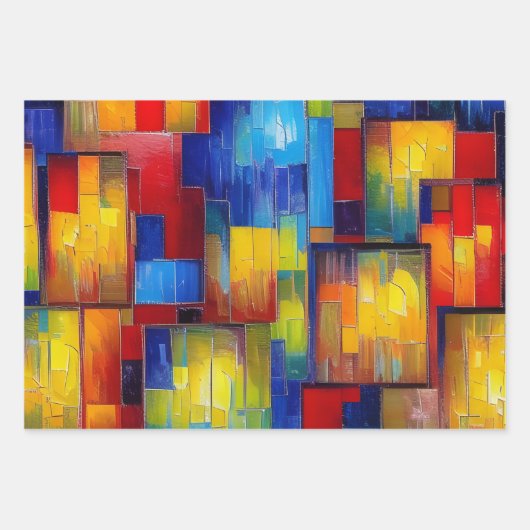 Geschenkpapier - Bunte Fenster Inpakpapier Vel (Voorkant 2)