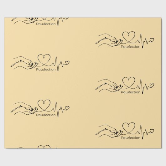 Geschenkpapier Pawfection - One-Line-Art Cadeaupapier (Zoom)