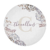 Geschenkplank met gedroogde bloemen en monogram snijplank (Voorkant)