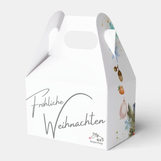 Geschenkschachtel mit Pferde Bild, Weihnachten Bedankdoosjes (Achterkant)