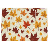 Geschenktas met herfst gebladerte patroon groot cadeauzakje (Achterkant)