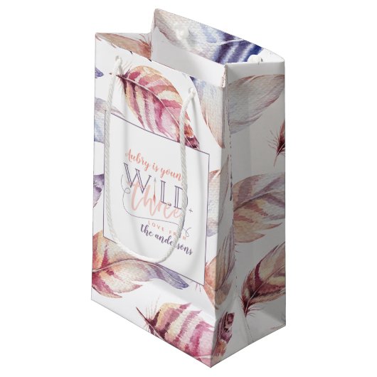 Geschenktas voor jonge, wilde en drie verjaardagsf klein cadeauzakje (Voorkant Gekanteld)