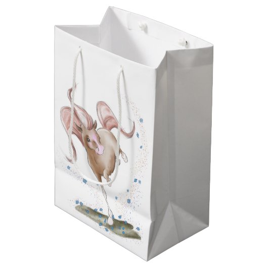 Geschenktüte mit Pferdemotiv, Geschenkverpackung Medium Cadeauzakje (Voorkant Gekanteld)