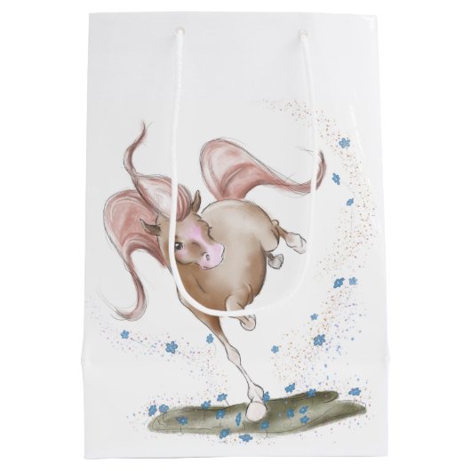 Geschenktüte mit Pferdemotiv, Geschenkverpackung Medium Cadeauzakje (Achterkant)