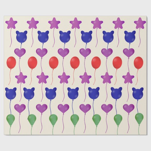 Geschenkverpakking Papier Set Ballon Print (Vlak)