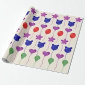 Geschenkverpakking Papier Set Ballon Print (Uitgerold)