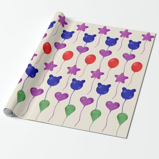 Geschenkverpakking Papier Set Ballon Print (Uitgerold)