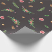 Geschenkverpakking voor vakantie Roze Roos en Pine Cadeaupapier (Hoek)