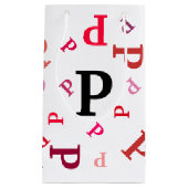 Geschenkzak - Jumbled Letters in Reds and Pinks Klein Cadeauzakje (Voorkant)
