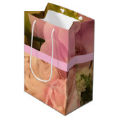 Geschenkzak met orchideeën en pioenen - medium, medium cadeauzakje (Voorkant Gekanteld)