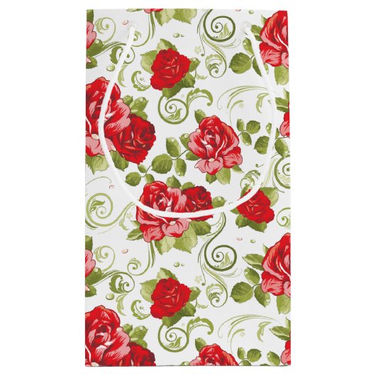 Geschenkzak-Rode Rozenprint Klein Cadeauzakje (Achterkant)