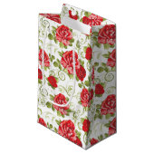 Geschenkzak-Rode Rozenprint Klein Cadeauzakje (Voorkant Gekanteld)
