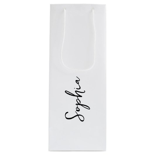  geschenkzakken met Elegant Script Font Wijn Cadeautas (Voorkant)