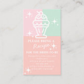 Geschept Recept Ice Cream retro Vrijgezellenfeest Informatiekaartje (Voorkant)