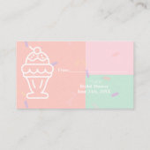 Geschept Up Ice Cream Bruids Display Douche Informatiekaartje (Achterkant)
