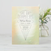 Geschept Up Peach Ice Cream Theme Vrijgezellenfees Kaart (Staand voorkant)