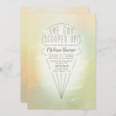 Geschept Up Peach Ice Cream Theme Vrijgezellenfees Kaart (Voorkant / Achterkant)