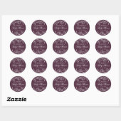 Geschetst Bloemen Paarse Baby shower Ronde Sticker (Vel)
